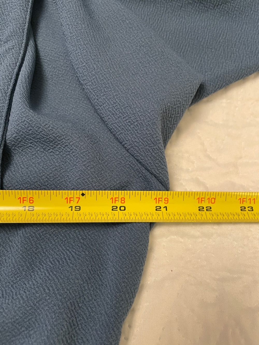 DOUBLJU Women’s Ruched 3/4 Sleeves Open Front Blue Lightweight Jacket Blazer L - Picture 5 of 7